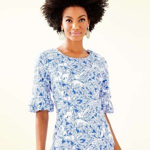 Lilly Pulitzer Fiesta Top Coastal Blue Fancy Feet